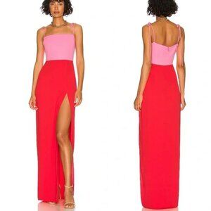 Amanda Uprichard REVOLVE Avani Gown in Shocking Pink & Crimson